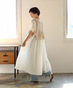 ハンドスモッキングコットンポプリン　2wayベスト